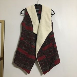 Me Jane Southwestern Sherpa Collar Vest